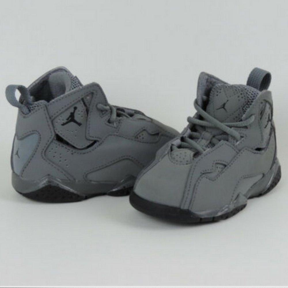 Jordan True Flight BT Toddlers Shoes Leather Grey - Picture 8 of 12